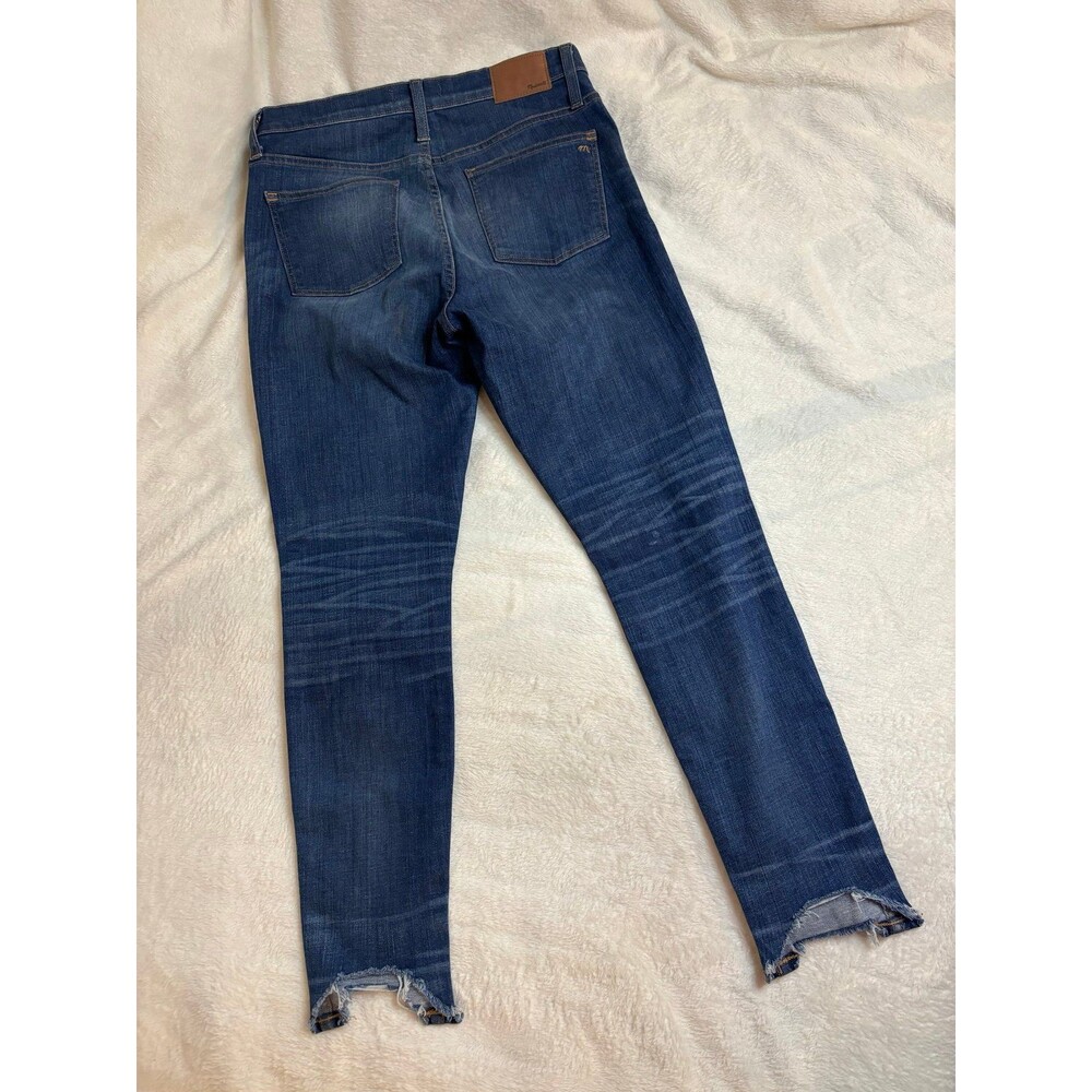 Madewell 10” high rise skinny skinny jeans 29 denim destroyed hem button fly